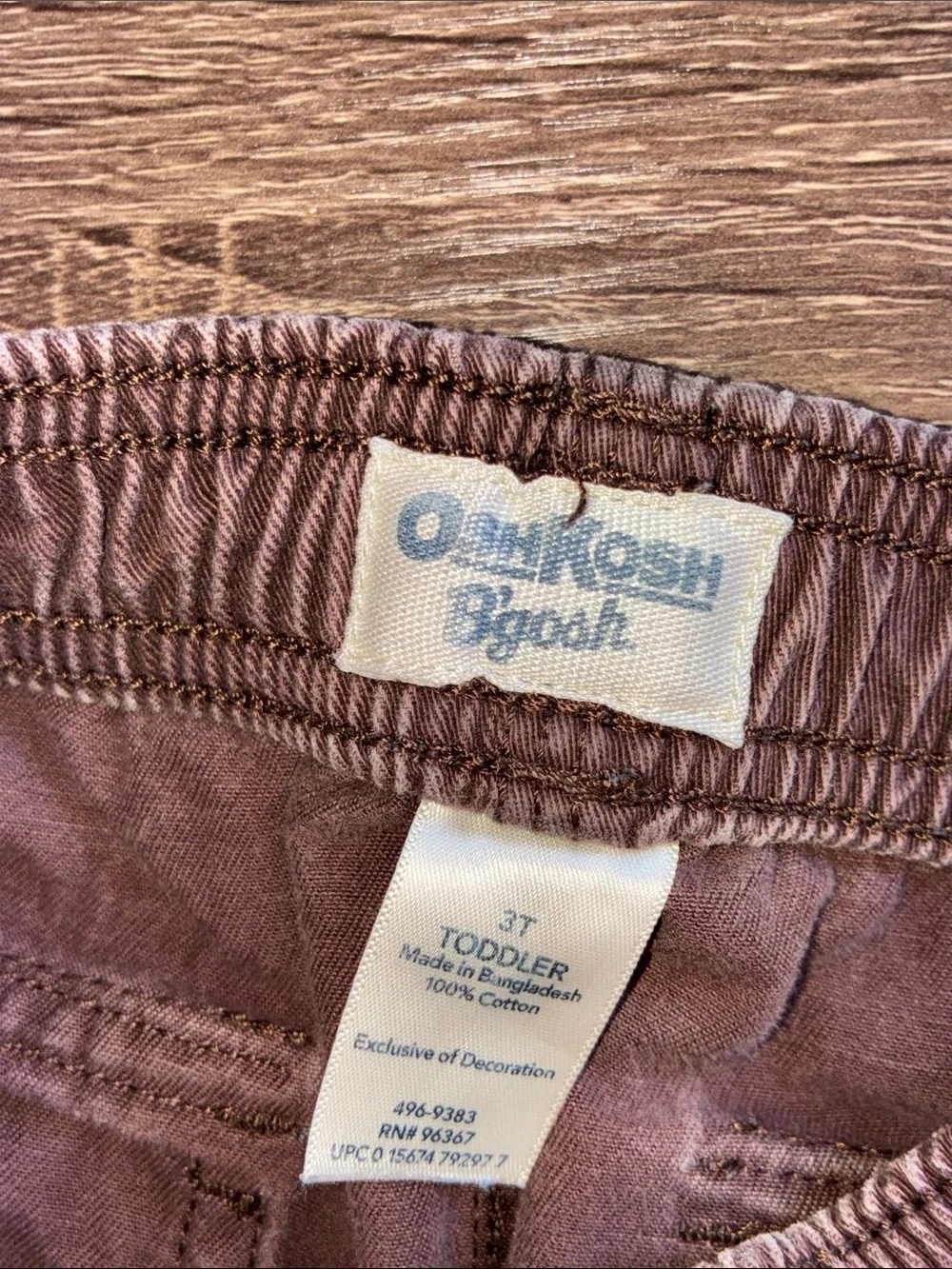 Vintage OshKosh Bgosh Brown Cargo Pull-On Kids Pants 3T